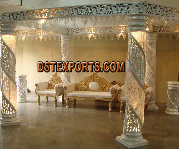 LATEST WEDDING FIBER CRYSTAL MANDAP