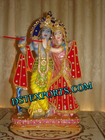 COLOURFUL RADHA KRISHAN STATUE