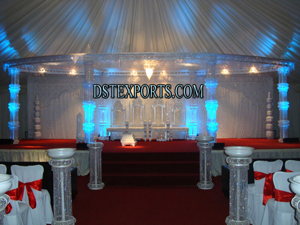 LATEST WEDDING SILVER CRYSTAL MANDAP