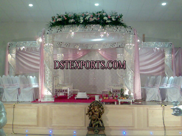 SILVER WEDDING CRYSTAL MANDAP