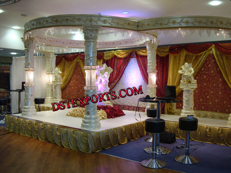 NEW INDIAN WEDDING FIBER CRYSTAL MANDAP