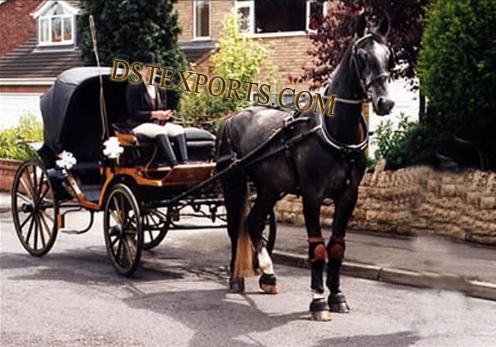 WEDDING NEW BLACK VICTORIA HORSE CARRIAGE