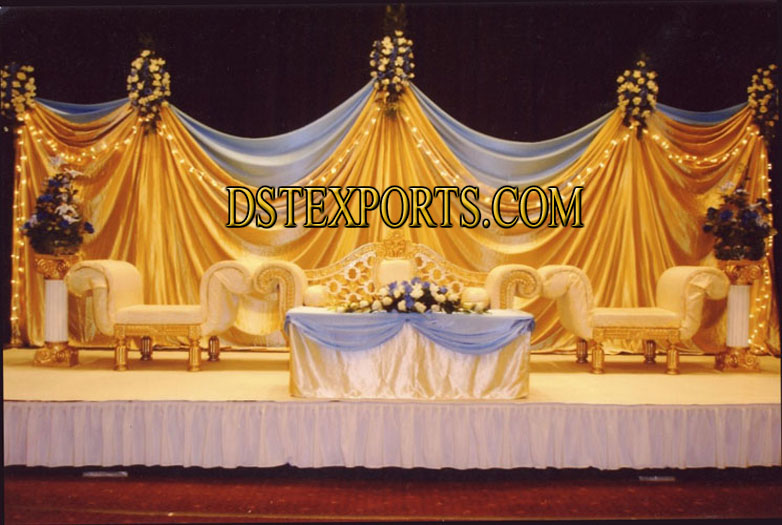 WEDDING NEW GOLDEN CARVED SOFA SET