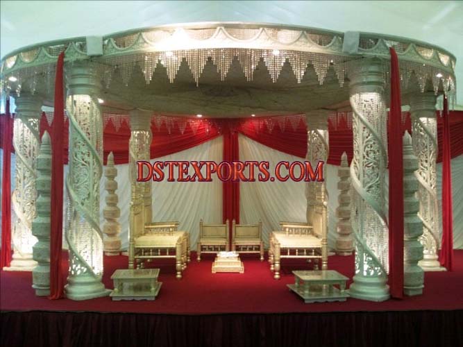 LATEST DESIGNER FIBER CRYSTAL MANDAP