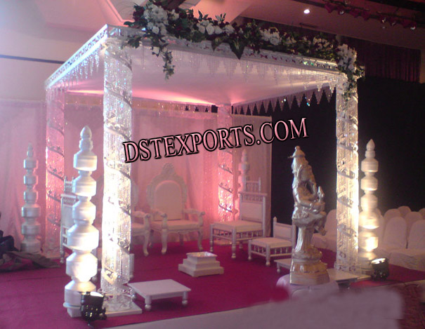 ASIAN WEDDING SILVER CRYSTAL MANDAP