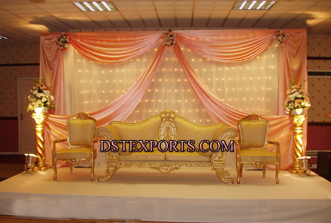 LATEST ASIAN WEDDING GOLD LOVE SOFA