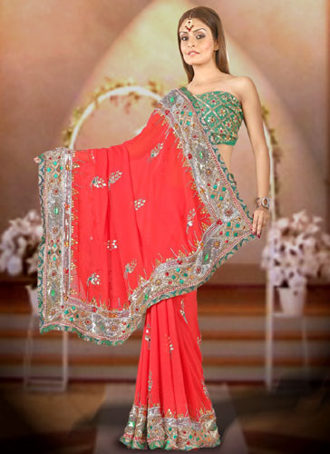 INDIAN WEDDING HEAVY BORDER SAREE