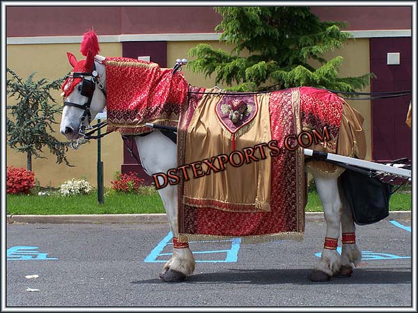 WEDDING RED DESIGNER HORSE COSTUME