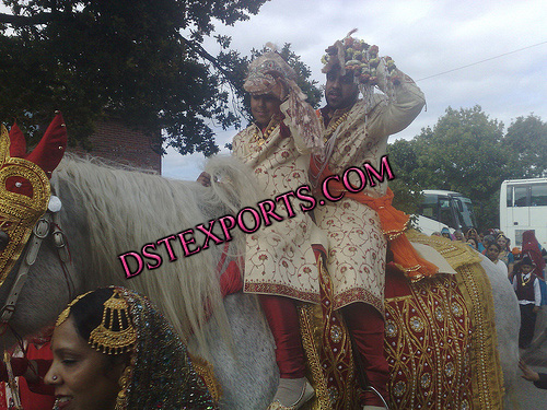 WEDDING RED EMBROIDERY HORSE COSTUMES