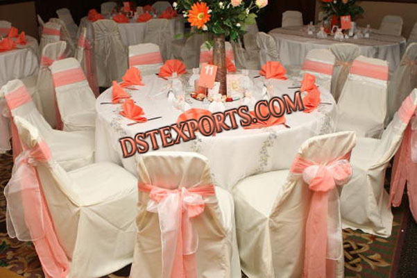 WEDDING CHAIR COVER WITH  TISSUE SASHAS