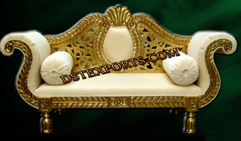 ASIAN WEDDING GOLDEN BRASS LOVE SEATER