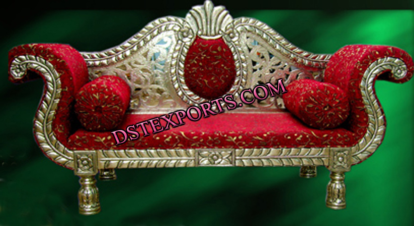 ASIAN WEDDING SILVER METAL LOVE SEATER