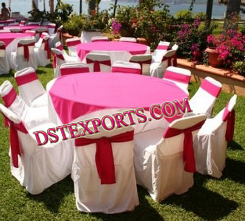 WEDDING SATIN TABLE CLOTHES AND SASHAS