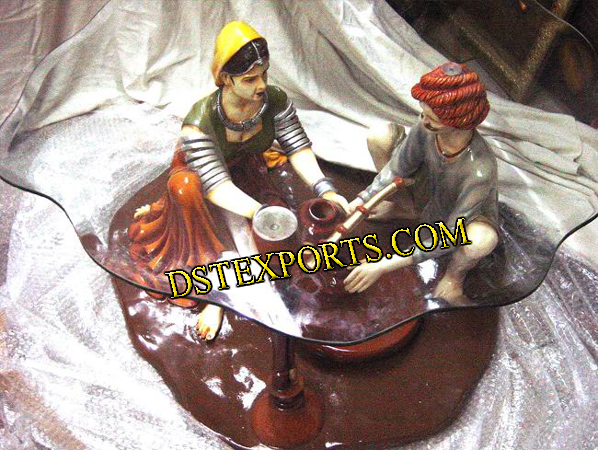 FIBER RAJASTHANI STATUES &CENTER TABLE