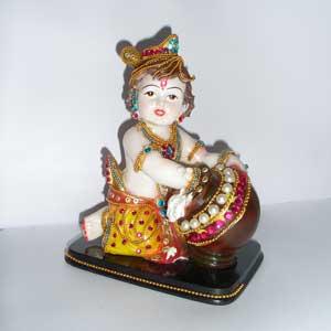 FIBER BAL KRISHNA WITH MAKHAN STATUE