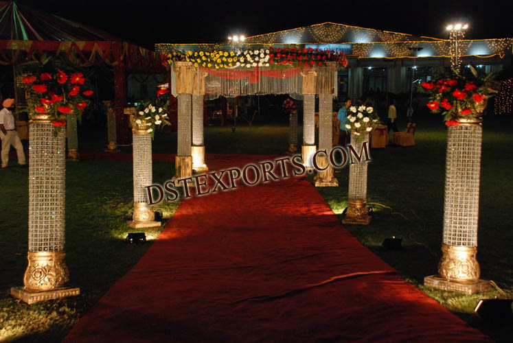 INDIAN WEDDING CRYSTAL AISLEWAY PILLARS
