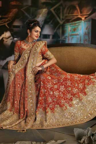 NEW WEDDING BRIDAL RED LEHENGA CHOLI