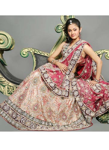 INDIAN BRIDAL PINK LEHENGA CHOLI