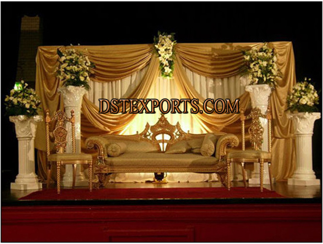 NEW ASIAN WEDDING BEAUTIFUL GOLD STAGE