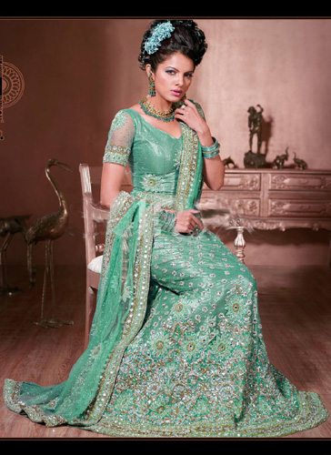 WEDDING LIGHT GREEN LEHENGA CHOLI