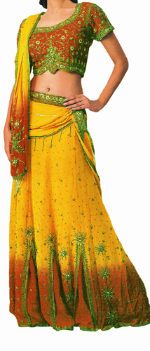 WEDDING PARTYWEAR CREPE LEHENGA