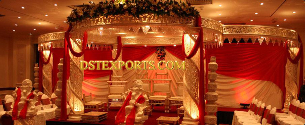 WEDDING GOLDEN FIBER CRYSTAL MANDAP