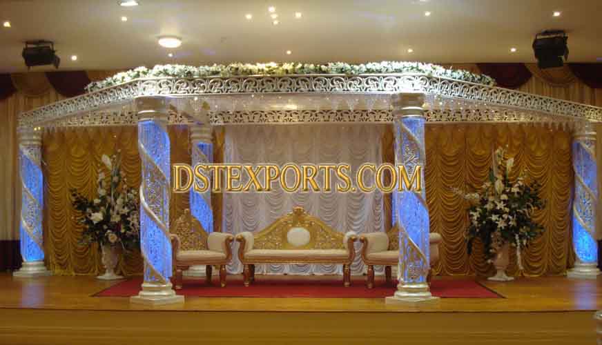 NEW WEDDING SILVER CRYSTAL MANDAP