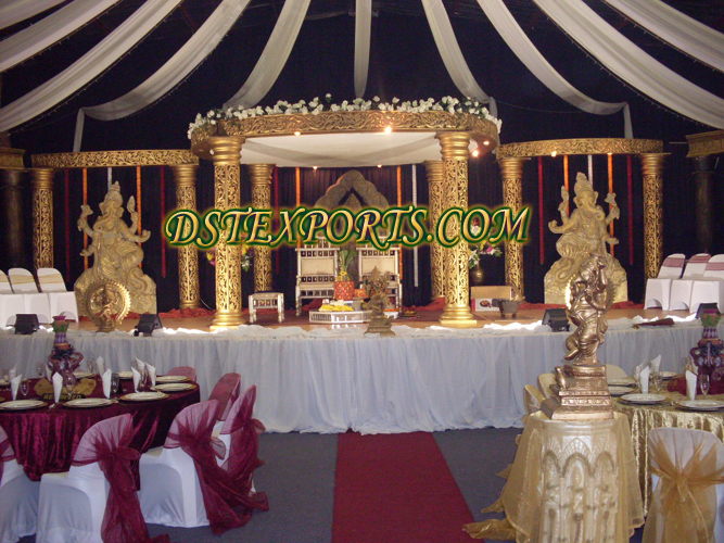 LATEST WEDDING GOLDEN CARVING MANDAP