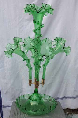 WEDDING GREEN GLASS CENTER PIECES