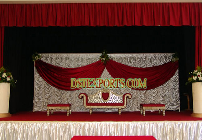 WEDDING GOLDEN FURNITURES WITH BACKDROP