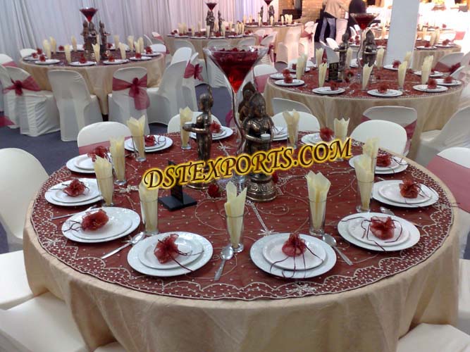 WEDDING TABLE EMBRODRIED OVERLAYS