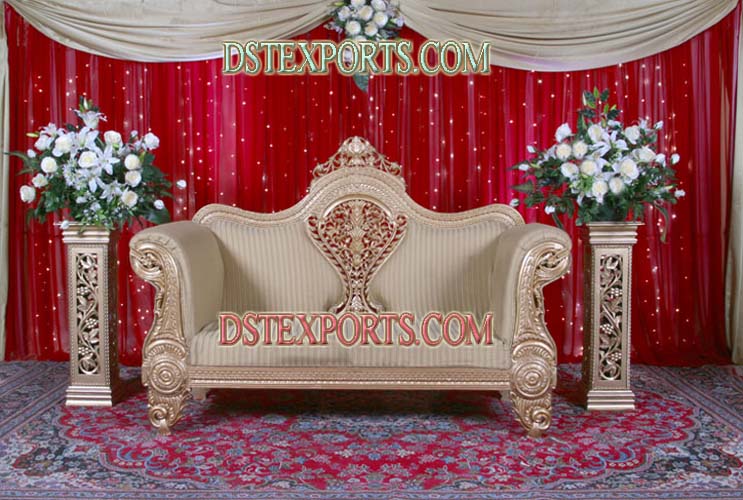 MUSLIM WEDDING GOLDEN CARVED LOVE SEATER