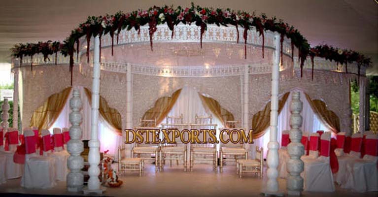 WEDDING WHITE ROUND MANDAP