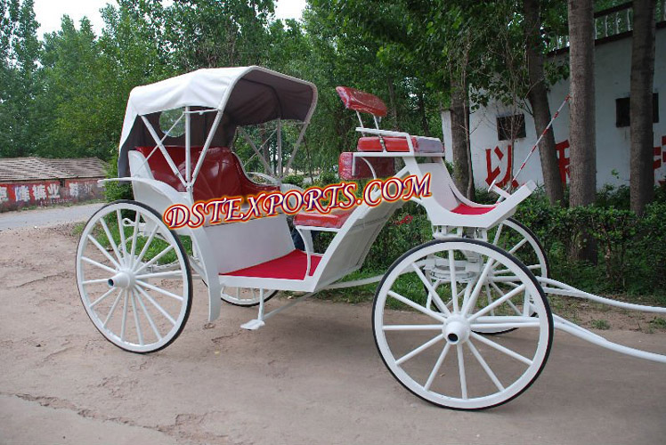 WHITE VICTORIA CARRIAGE WITH RED SEATINGS