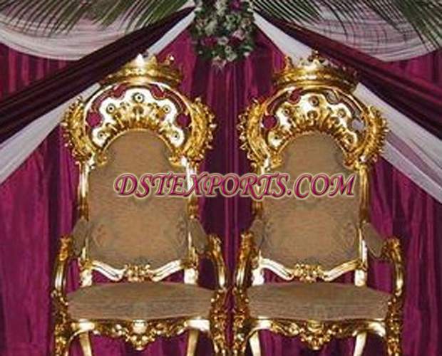 WEDDING DULHA DULHAN GOLD CHAIRS