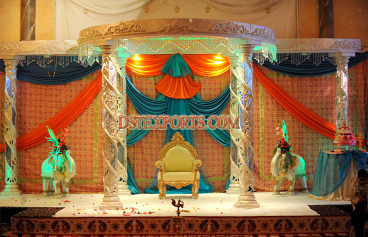 INDIAN WEDDING FIBER CRYSTAL MANDAP