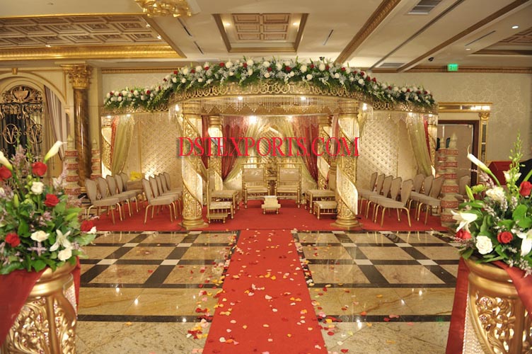 BEAUTIFUL WEDDING GOLD CRYSTAL MANDAP