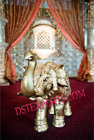 FIBER GOLD ELEPHANT STATUE