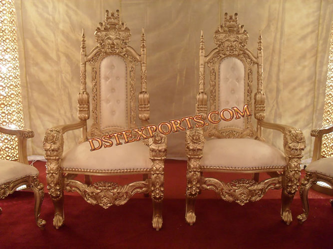 ROYAL WEDDING GOLDEN CHAIRS SET