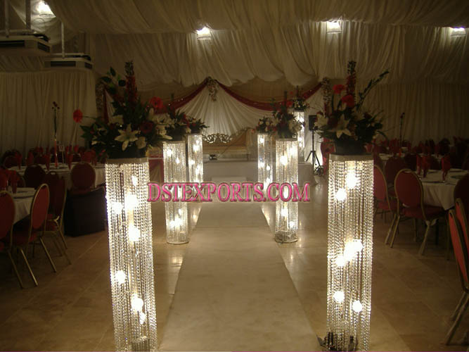 WEDDING LIGHTED CRYSTAL AISLEWAY PILLARS