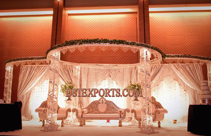 WEDDING ROUND CRYSTAL METAL MANDAP