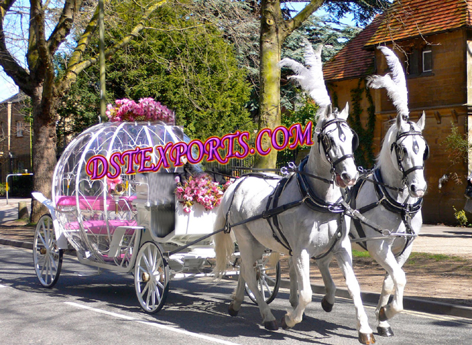 BEAUTIFUL CINDERALA DOUBLE HORSE CARRIAGE