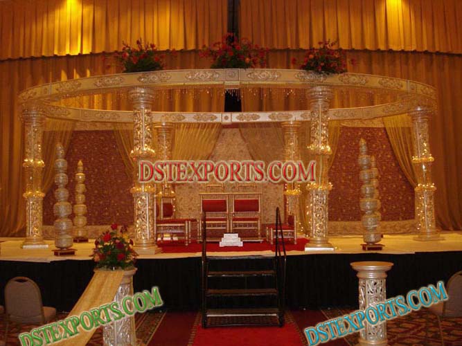 WEDDING FIBER CRYSTAL GOLDEN MANDAP