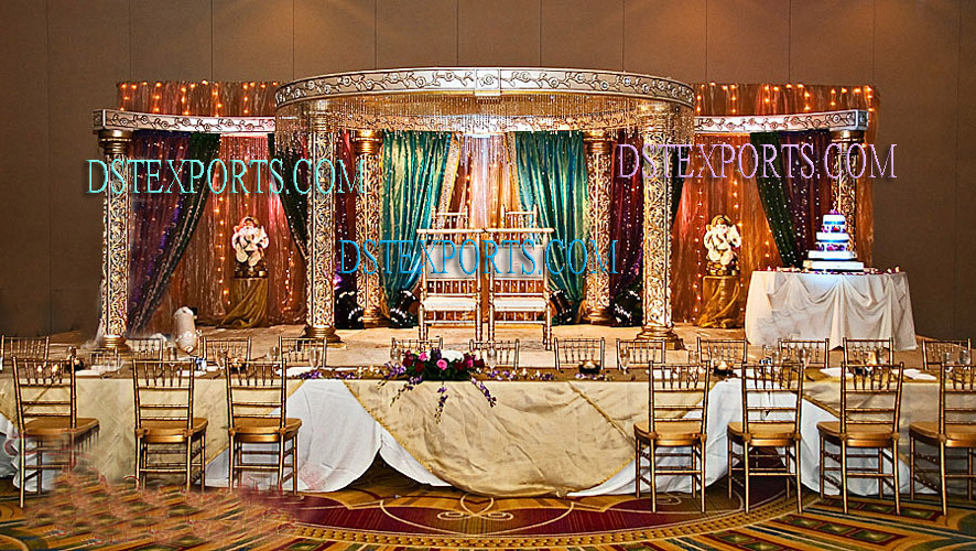 WEDDING GOLDEN CARVED DECORATED MANDAP