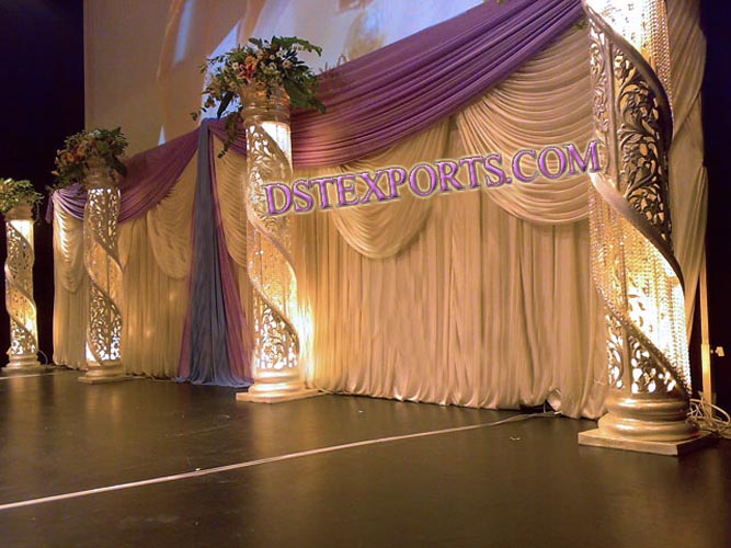 LATEST WEDDING FIBER CRYSTAL PILLARS