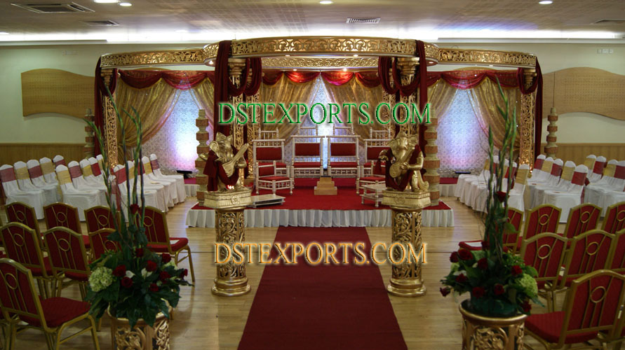 INDIAN WEDDING FIBER GOLDEN MANDAP SET