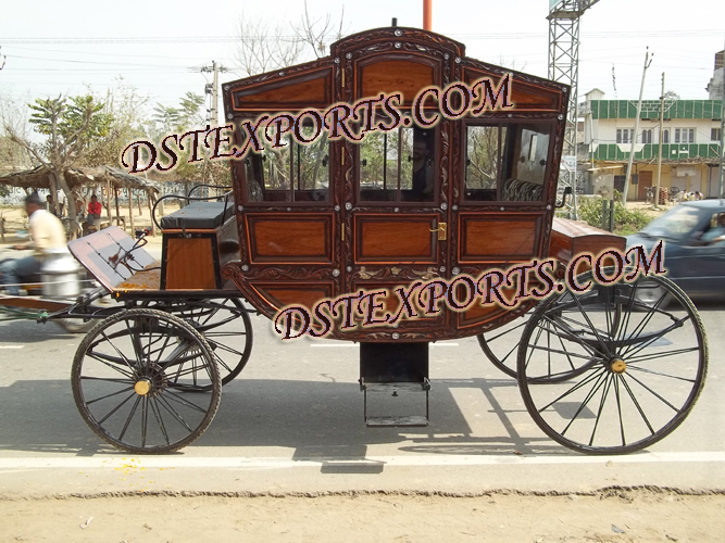 NEW COVERED HORSE DRAWN CARRIAGE