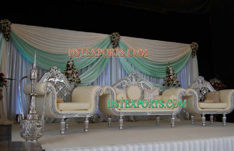 ASIAN WEDDING SILVER SOFA SET