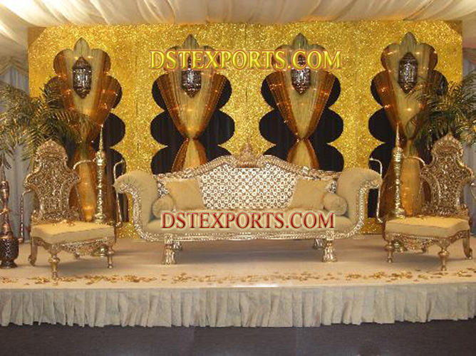 LATEST ASIAN WEDDING GOLD FURNITURE