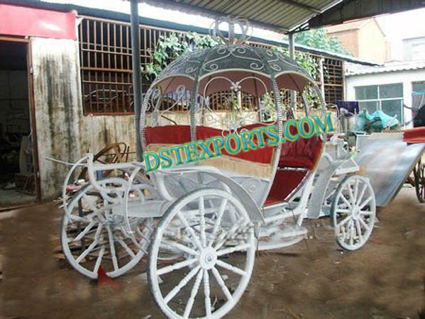 WEDDING WHITE CRYSTAL CINDERALLA CARRIAGE